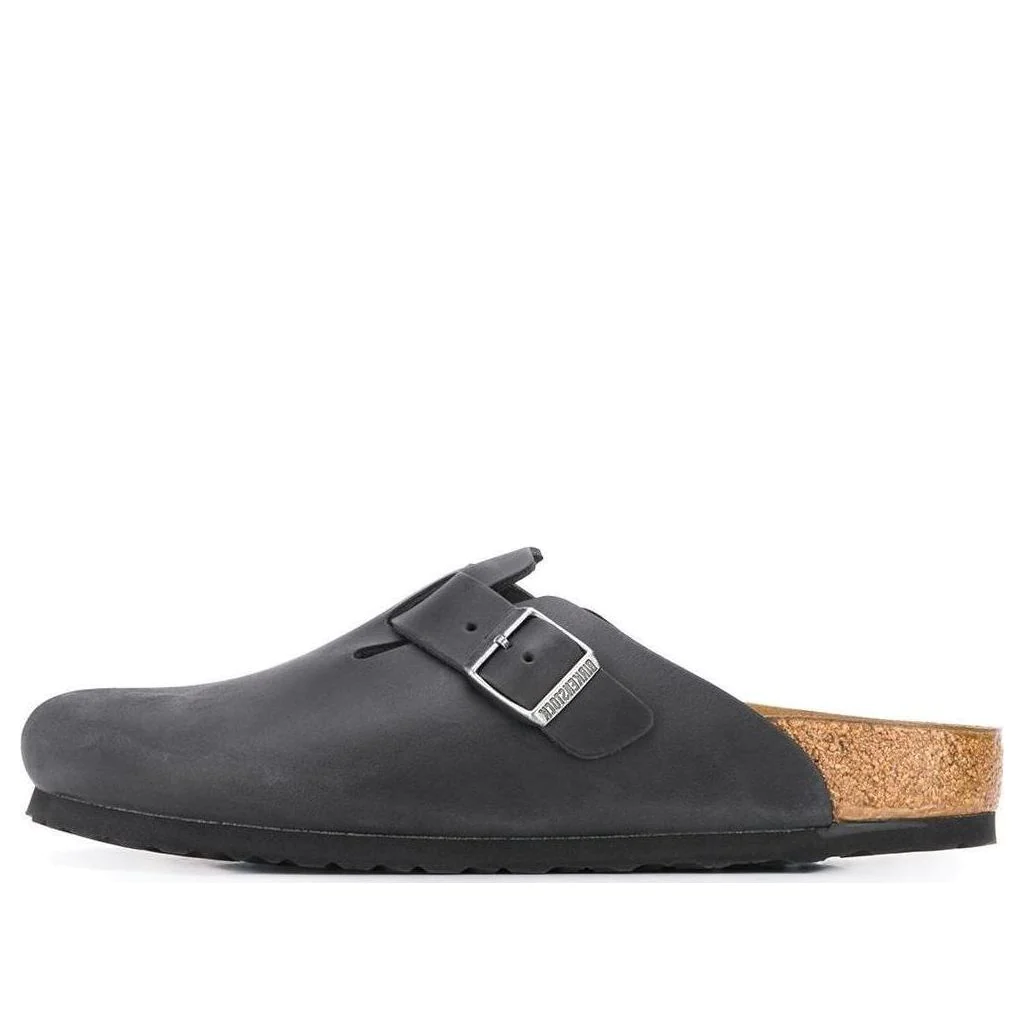 'Oiled Leather Black' Sandals