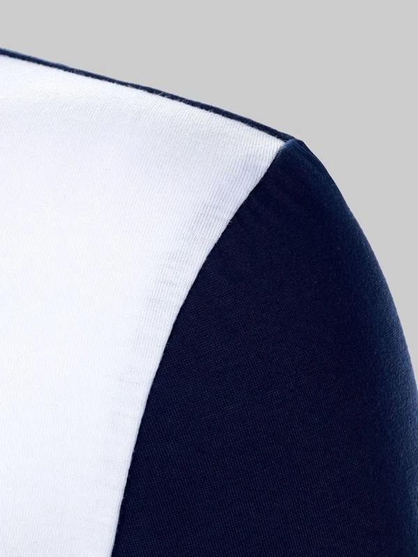 Men Contrast Panel Polo Shirt