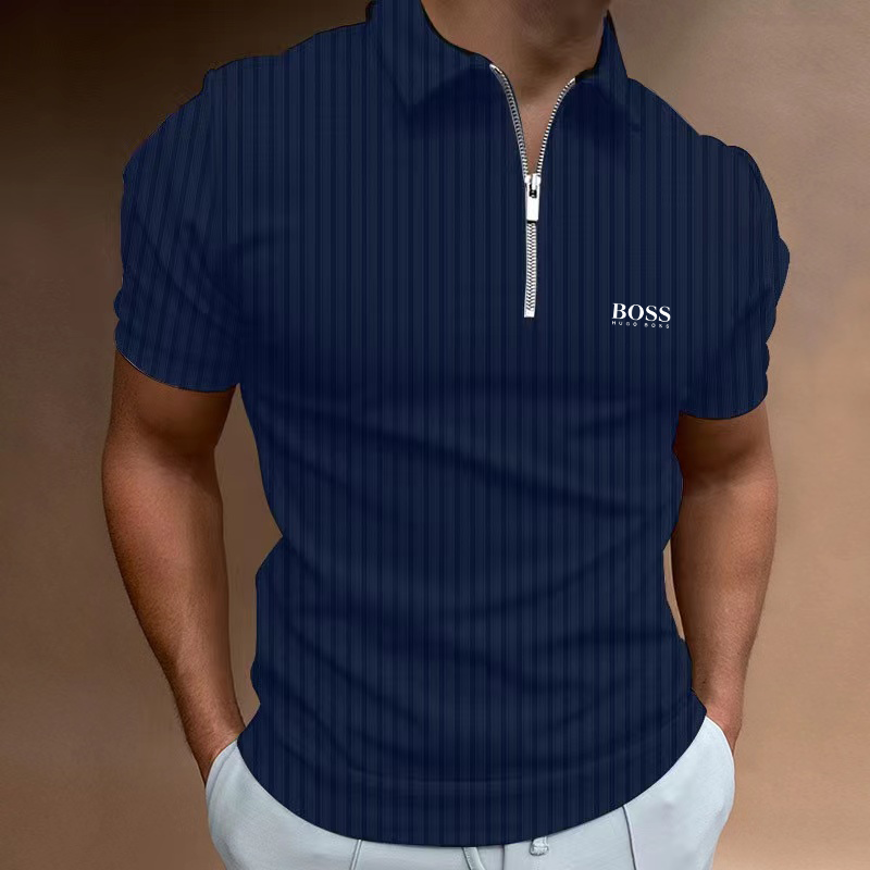 Men's pure cotton casual short-sleeved polo shirt