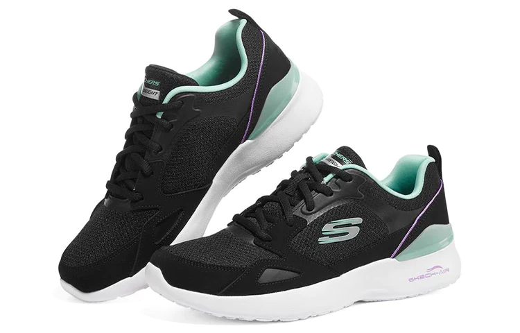 (WMNS) Skech-Air Dynamight Low-Top Black/Green 149663-BKMN