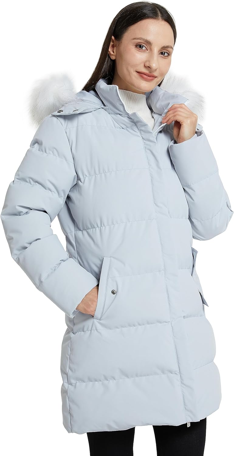 WenVen Women's Winter Thicken Puffer Coat Warm Jacket with Faux Fur Removable Hood
