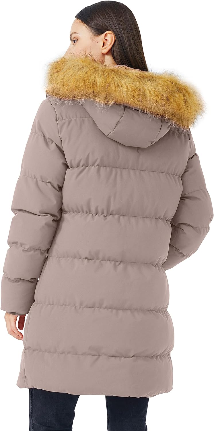 WenVen Women's Winter Thicken Puffer Coat Warm Jacket with Faux Fur Removable Hood