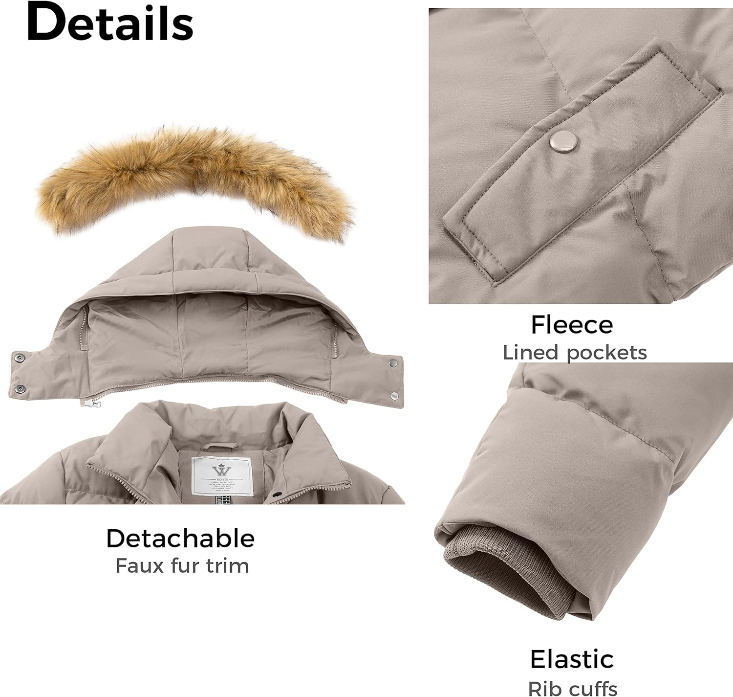 WenVen Women's Winter Thicken Puffer Coat Warm Jacket with Faux Fur Removable Hood