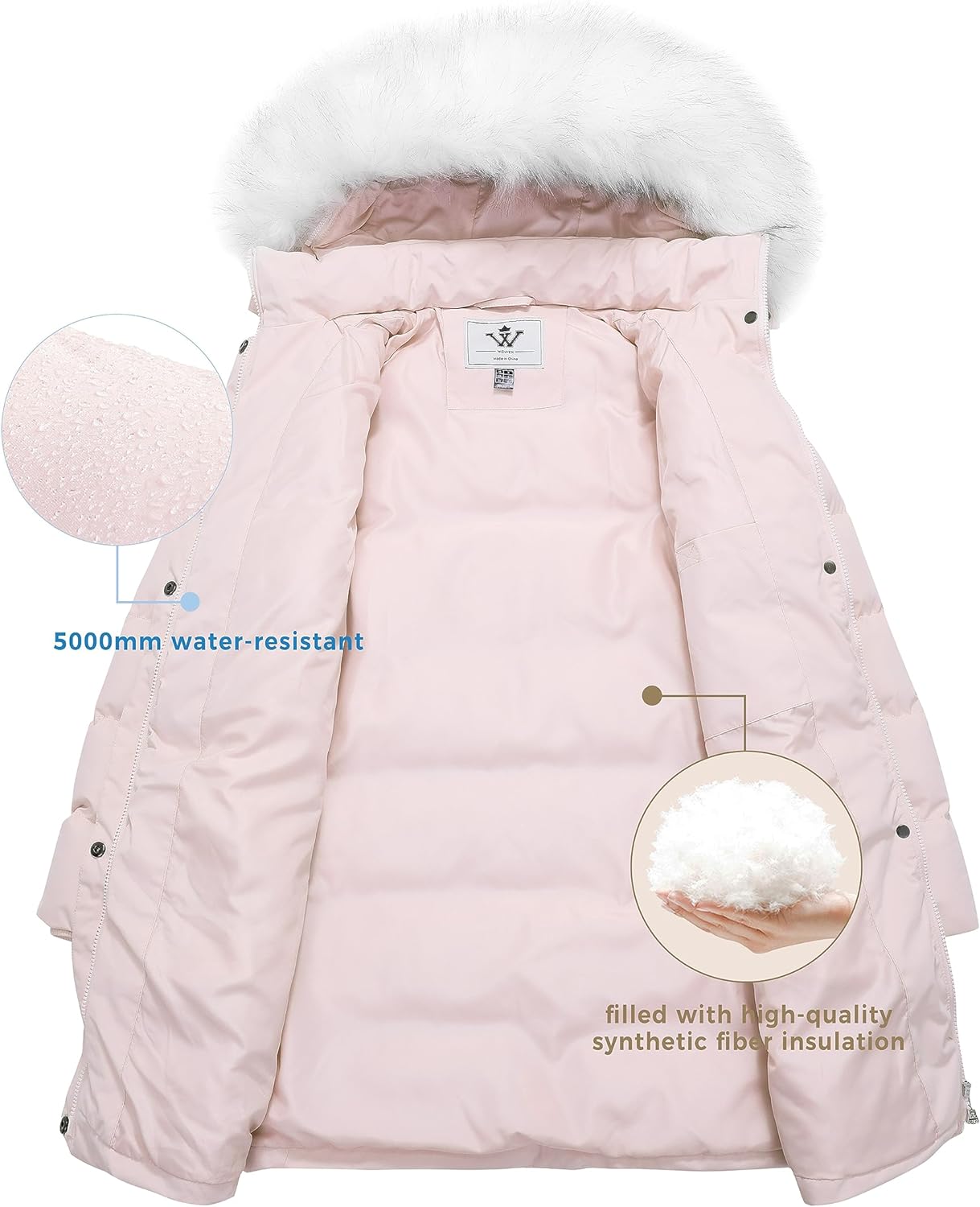 WenVen Women's Winter Thicken Puffer Coat Warm Jacket with Faux Fur Removable Hood