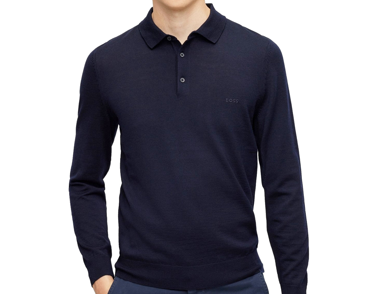 Bono L 50476357 Virgin Wool Polo Shirt Blue