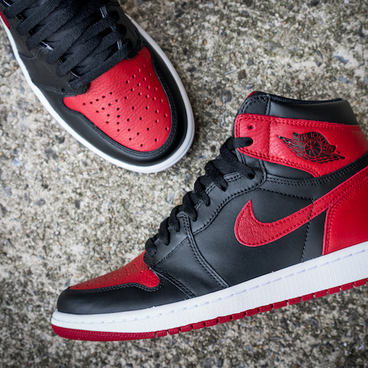 Retro Satin Bred Shoes (Black/Red)