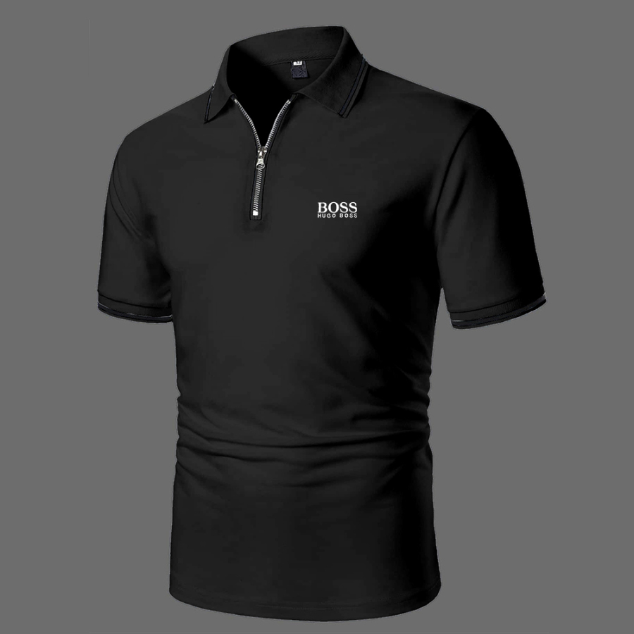 Men's Casual Short Sleeve Zip Lapel POLO Shirt