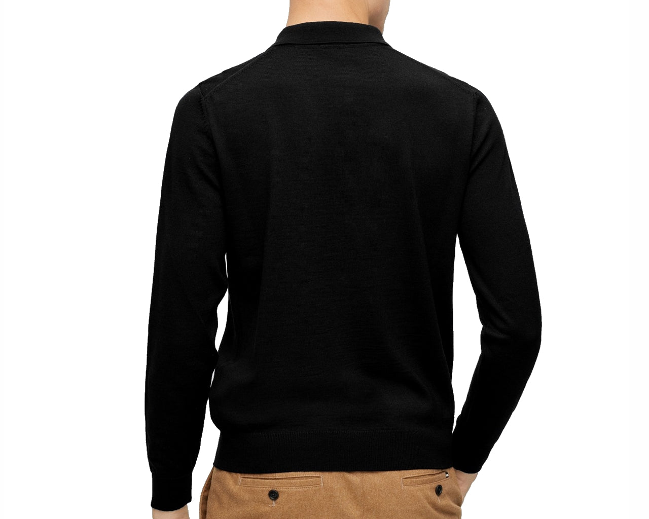 Bono L 50476357 Virgin Wool Polo Shirt Black