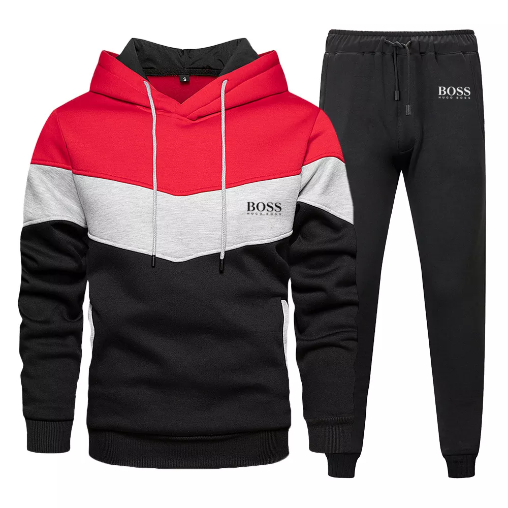 Casual Men's 2 Piece Tracksuit Sets Sweatershirt Hoodies + Pants
