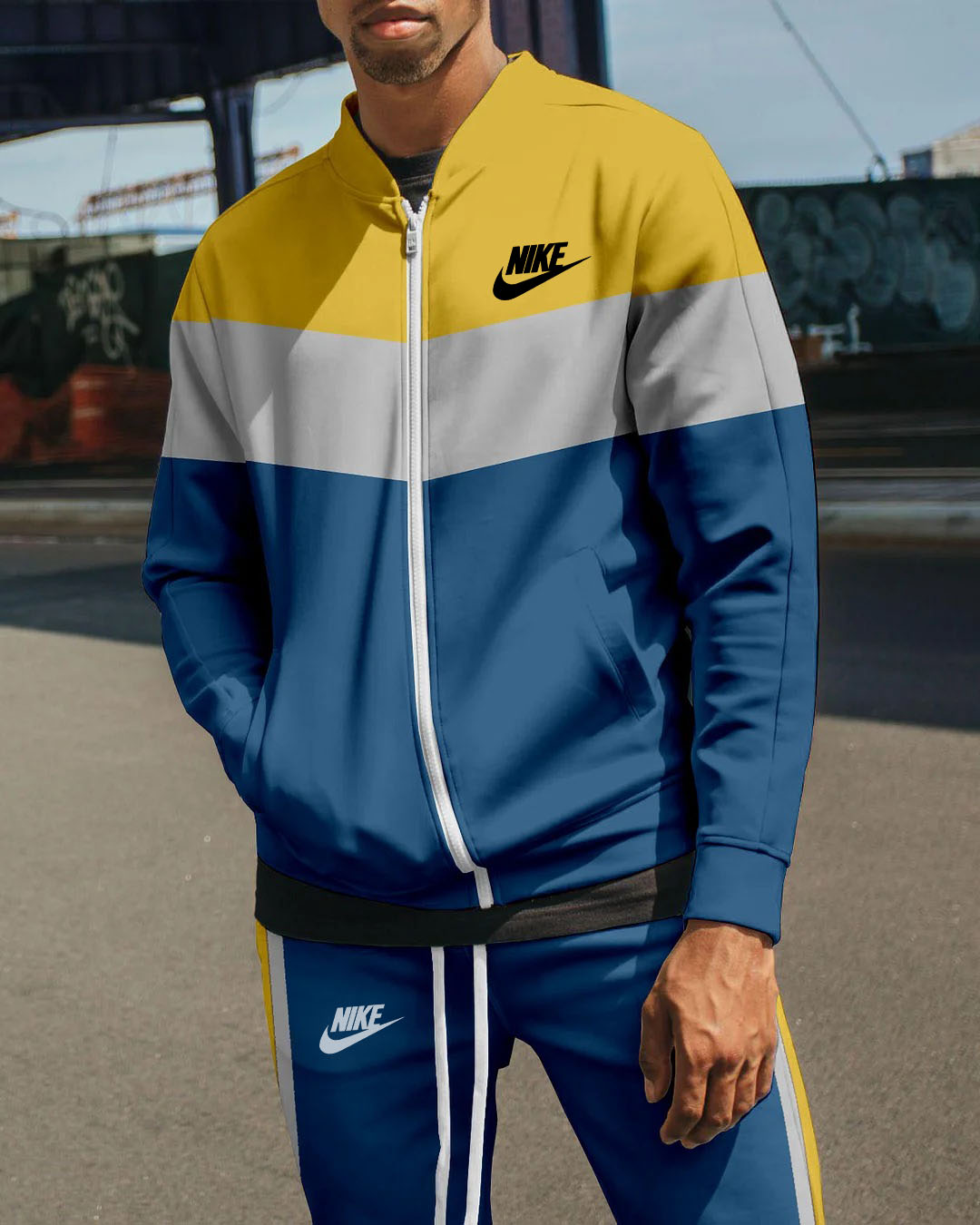 Men's Color Contrast Tracksuit