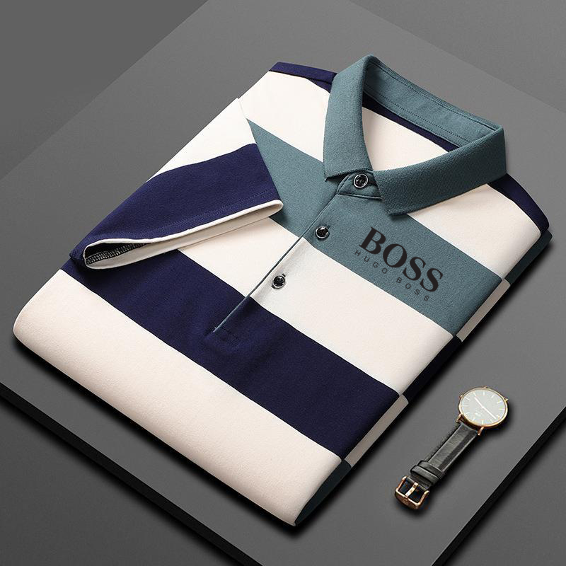 Men's high-end striped cotton T-shirt