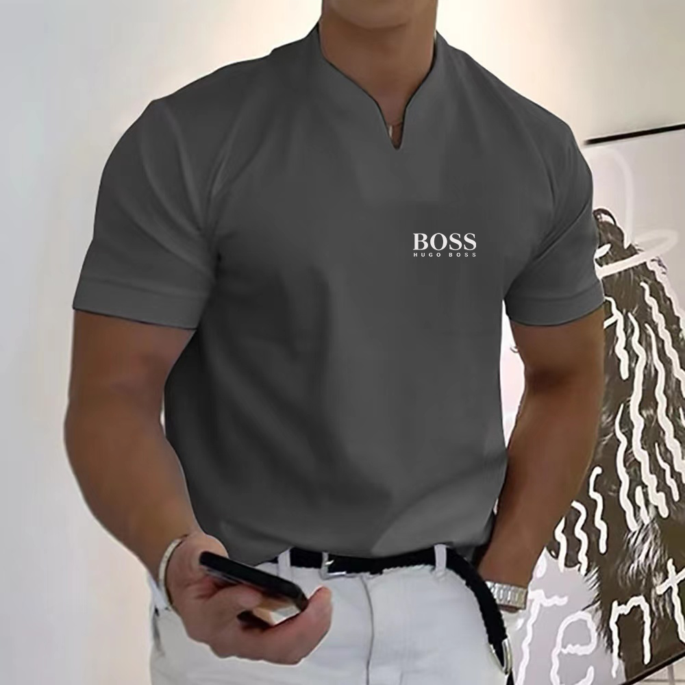 Men's casual short-sleeved handsome top