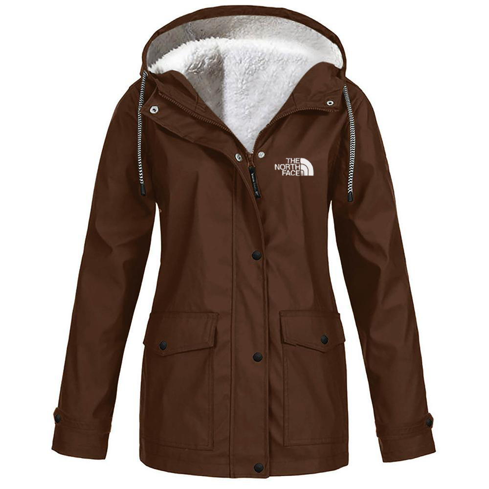 Women's fleece windproof hooded jacket