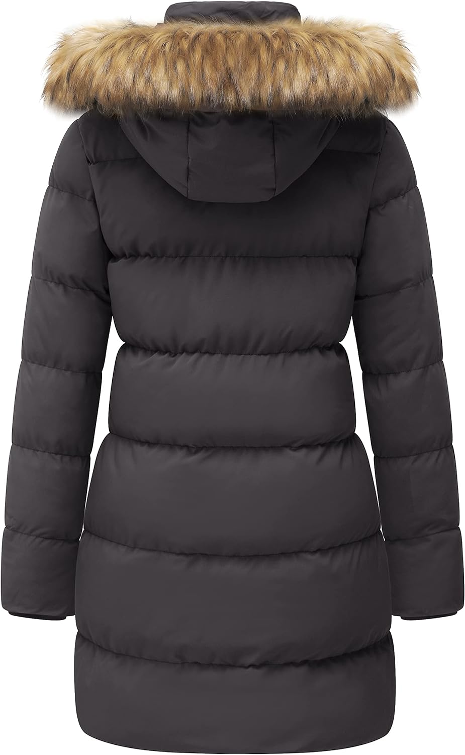 WenVen Women's Winter Thicken Puffer Coat Warm Jacket with Faux Fur Removable Hood