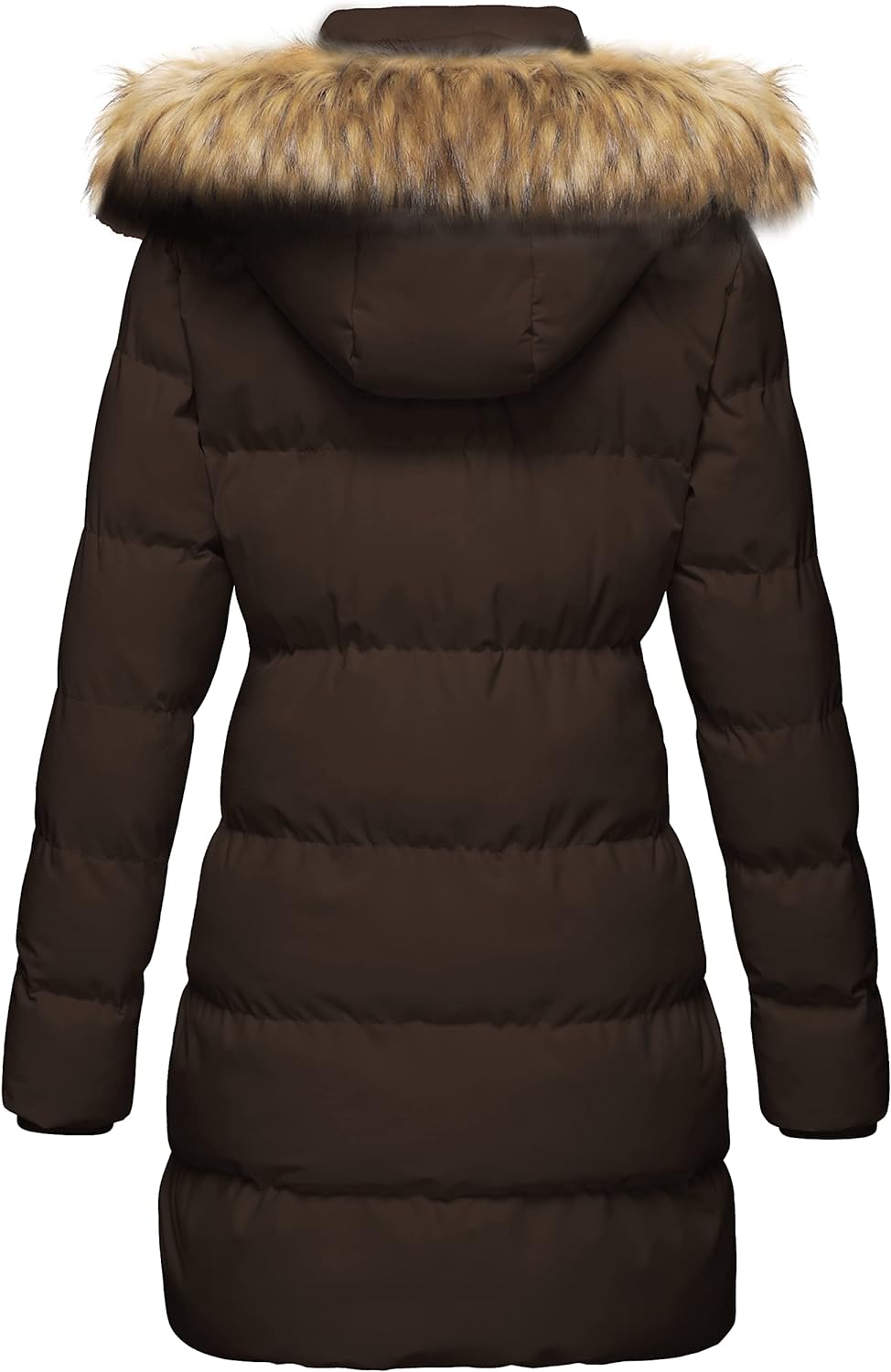WenVen Women's Winter Thicken Puffer Coat Warm Jacket with Faux Fur Removable Hood
