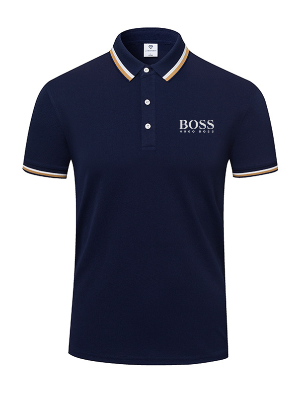 Men's Contrast collar Short Sleeve POLO shirt