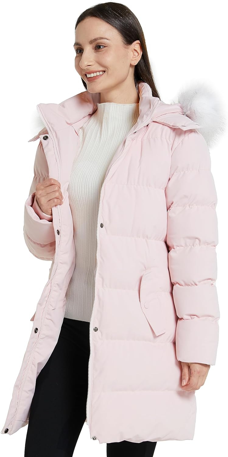 WenVen Women's Winter Thicken Puffer Coat Warm Jacket with Faux Fur Removable Hood