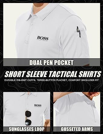 Men's Polo Shirt Quick Dry Performance Short Sleeve Tactical Shirt
