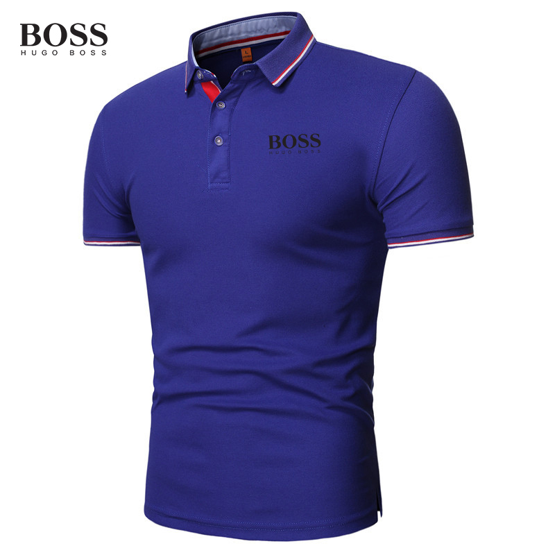 Shirt Men Button Stand Collar Short Sleeve Polo Shirts