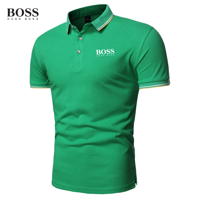 Men's Button Stand Collar Short Sleeve Polo Shirts
