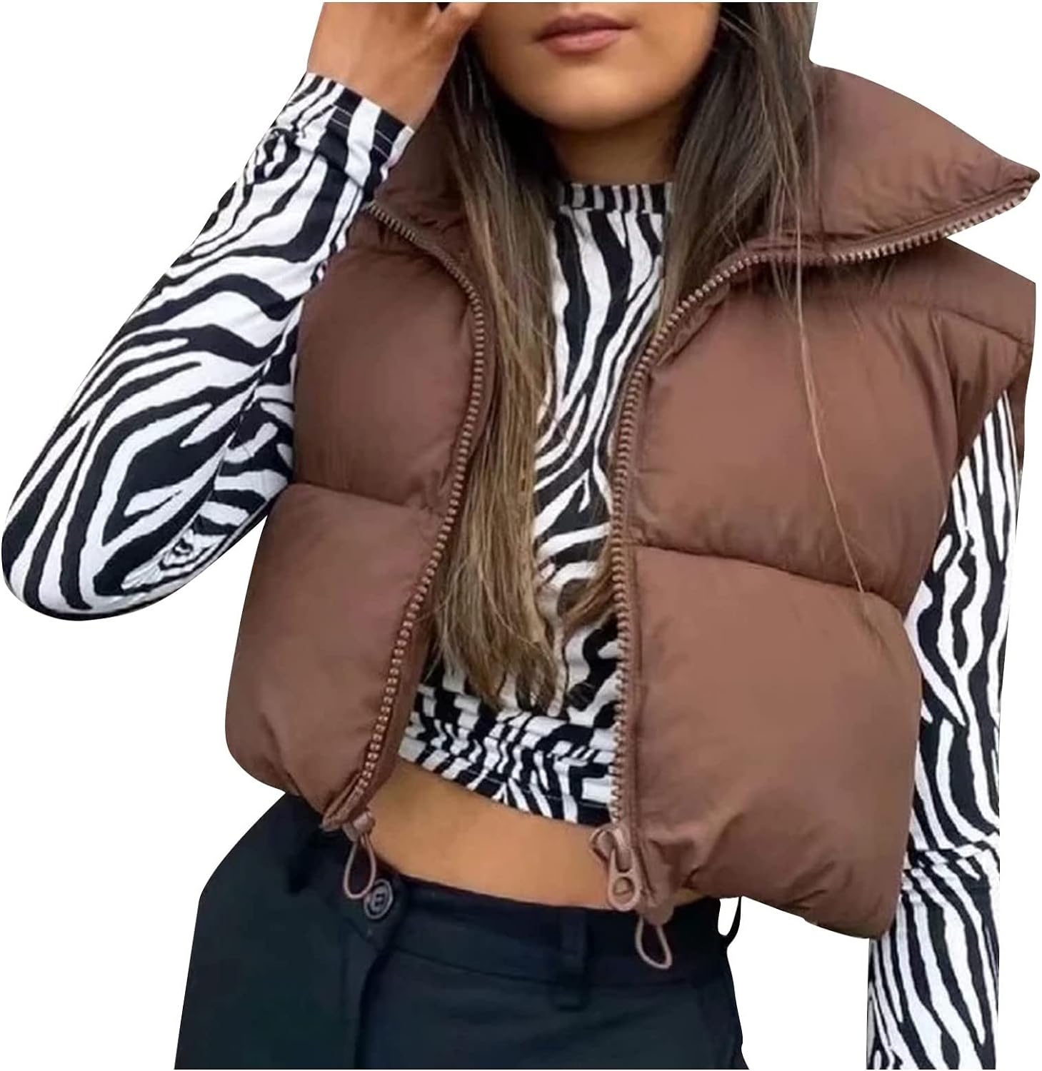 COTECRAM Womens Fuzzy Sherpa Fleece Jacket Lightweight Vest Casual Cozy Sleeveless Cardigan Coats Zipper Waistcoat Outerwear