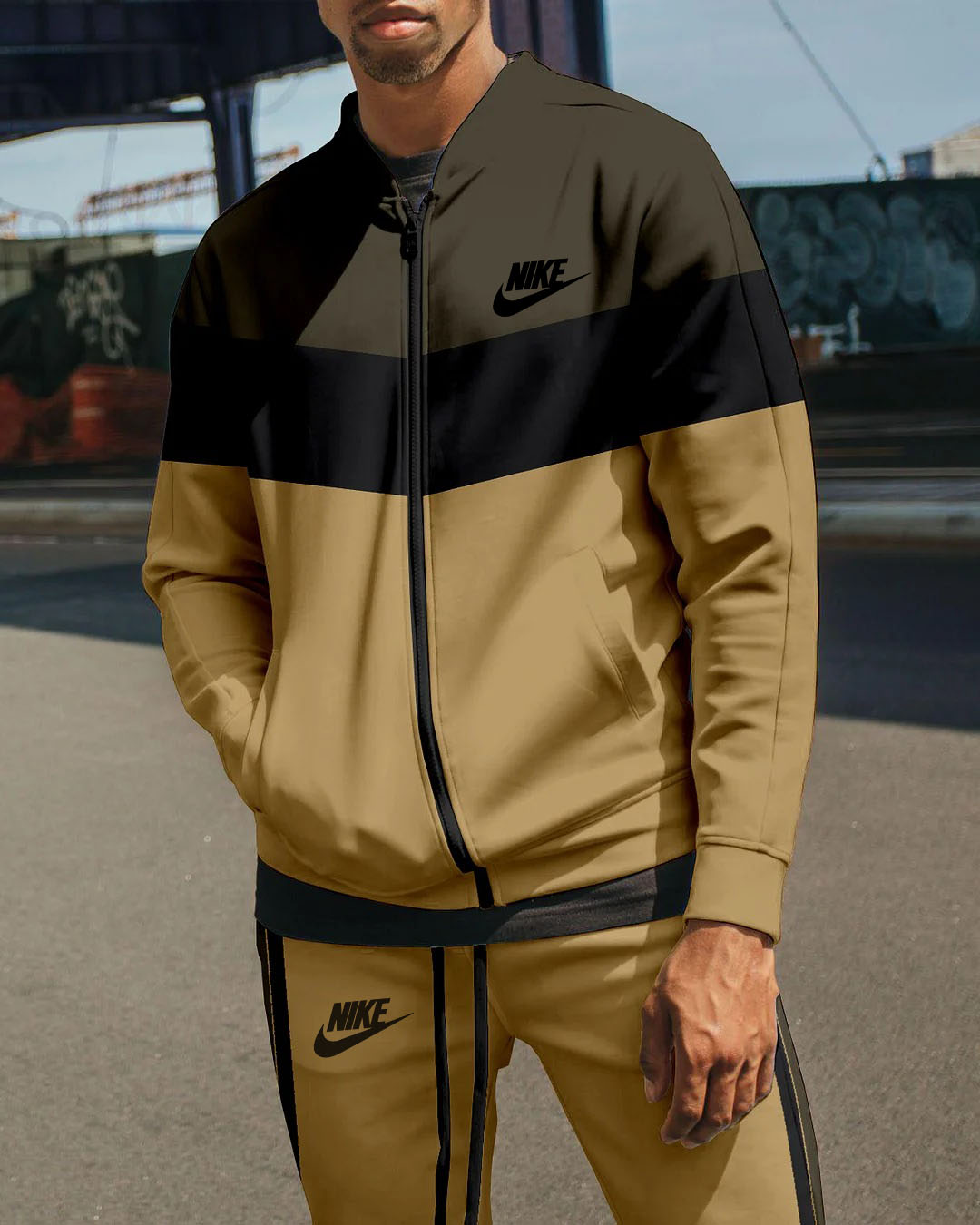 Men's Color Contrast Tracksuit