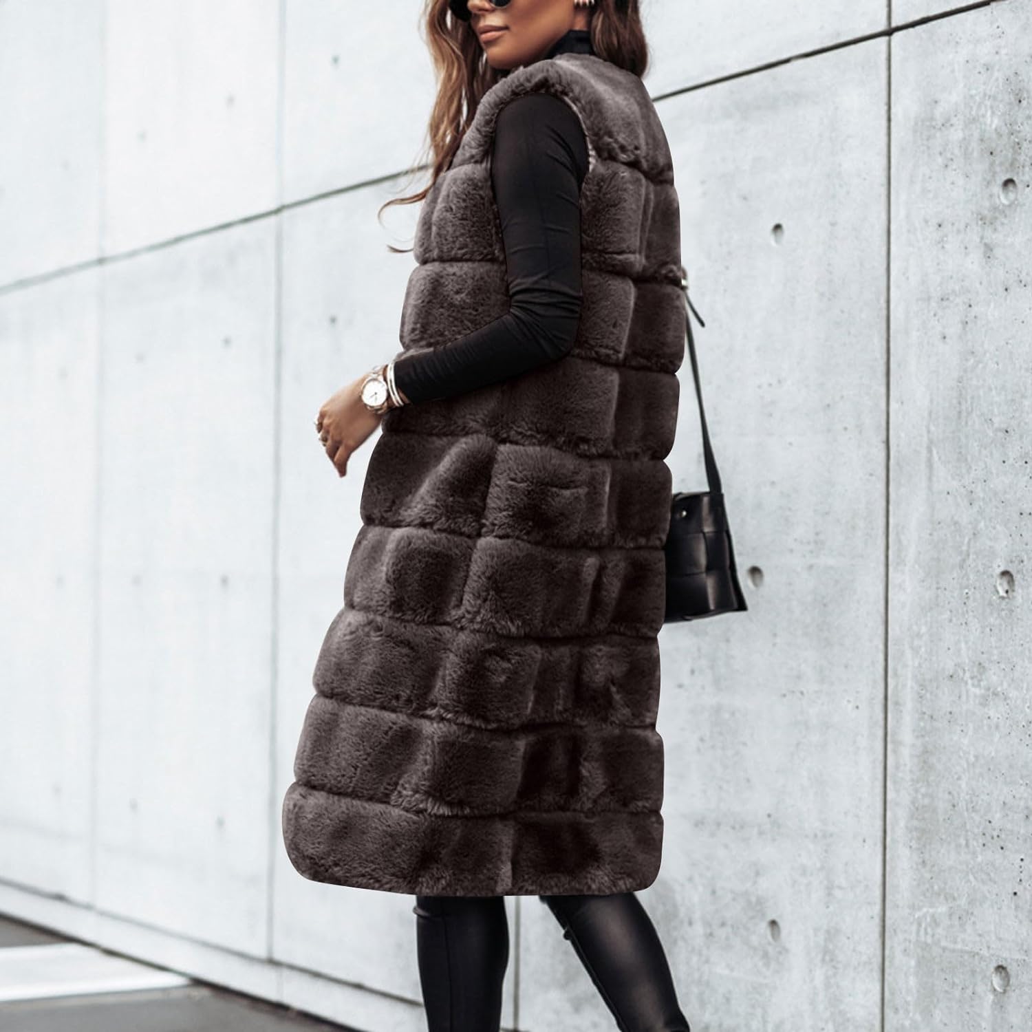 COTECRAM Womens Fuzzy Sherpa Fleece Jacket Lightweight Vest Casual Cozy Sleeveless Cardigan Coats Zipper Waistcoat Outerwear