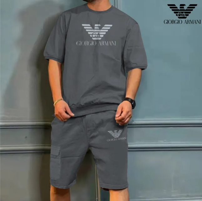 Męska wygodna, codzienna, prosta odzież sportowa (top + spodnie)