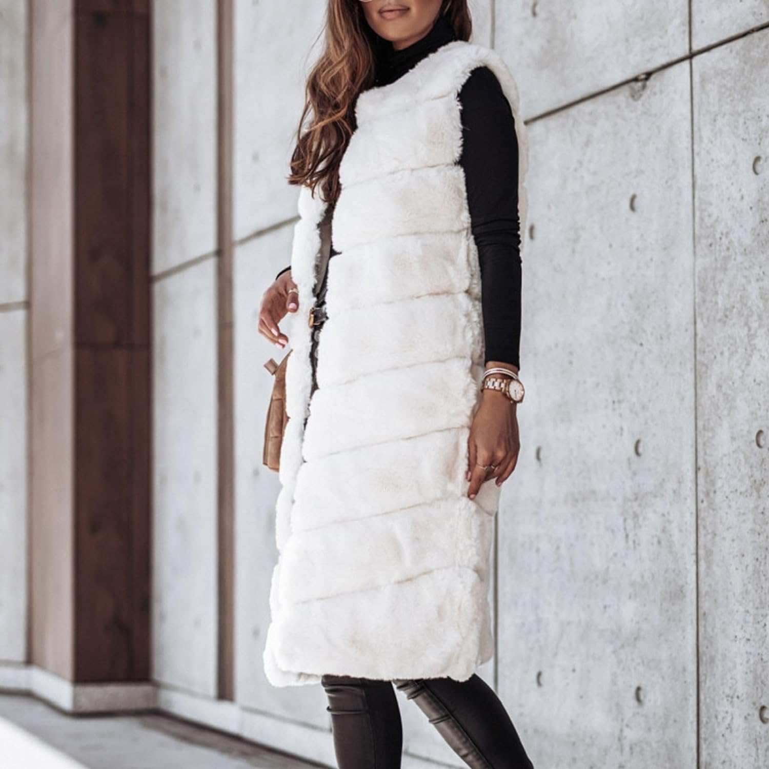 COTECRAM Womens Fuzzy Sherpa Fleece Jacket Lightweight Vest Casual Cozy Sleeveless Cardigan Coats Zipper Waistcoat Outerwear