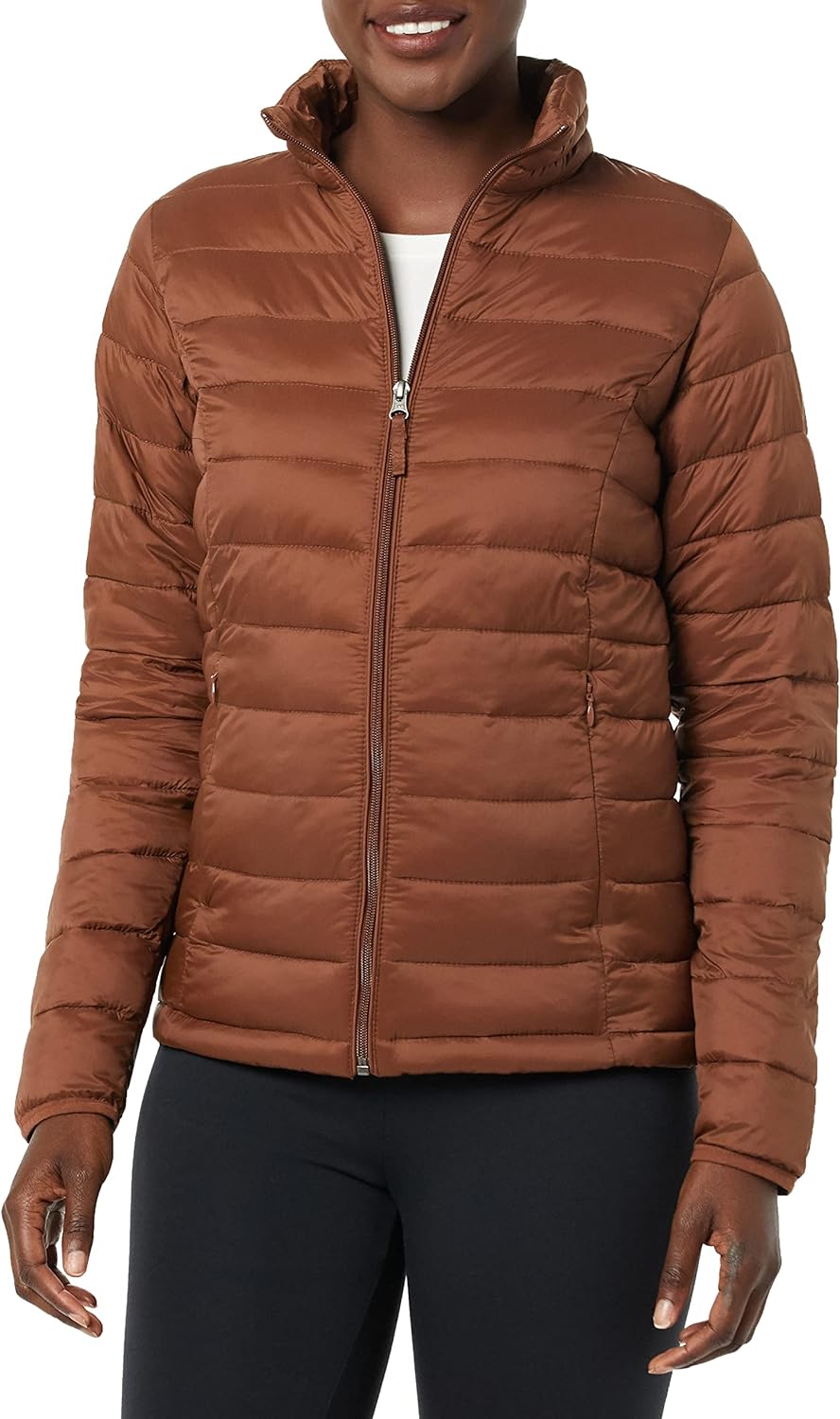 Amazon Essentials Women's Lightweight Long-Sleeve Water-Resistant Packable Puffer Jacket (Available in Plus Size)