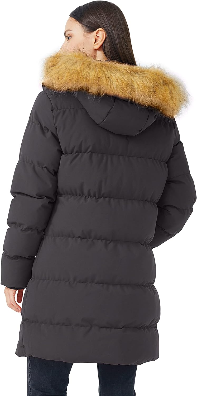 WenVen Women's Winter Thicken Puffer Coat Warm Jacket with Faux Fur Removable Hood
