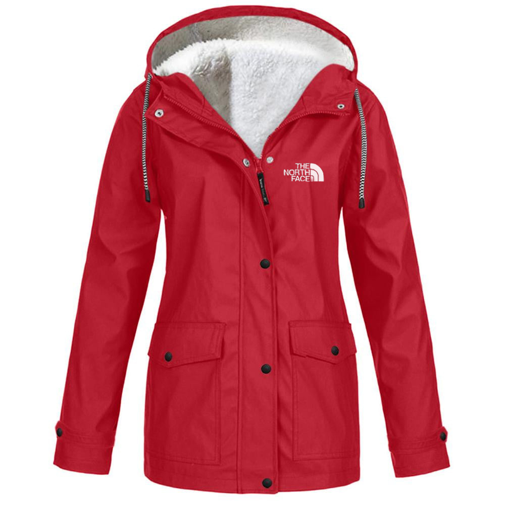Women's fleece windproof hooded jacket