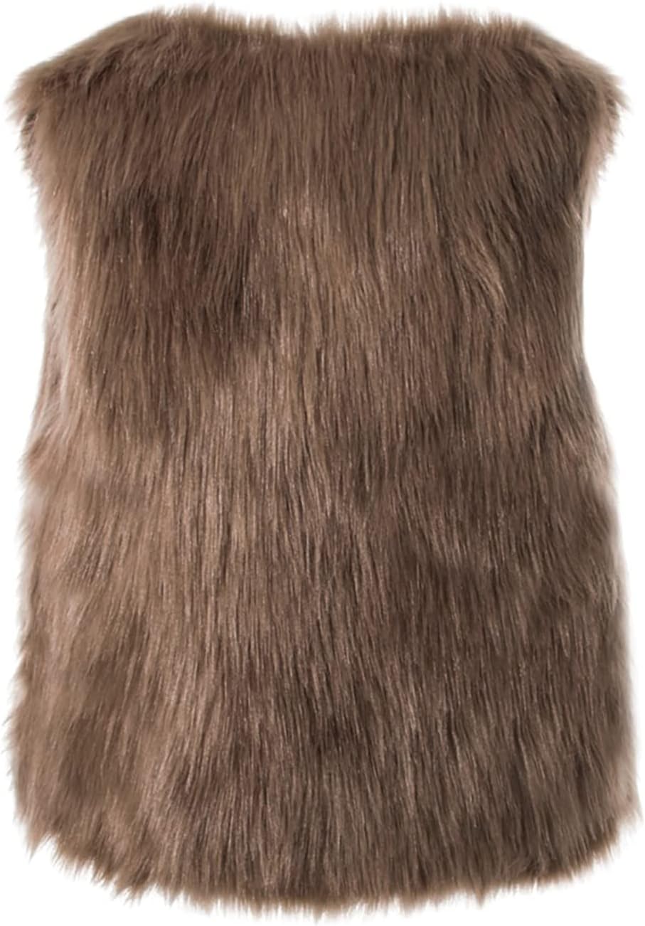 COTECRAM Womens Fuzzy Sherpa Fleece Jacket Lightweight Vest Casual Cozy Sleeveless Cardigan Coats Zipper Waistcoat Outerwear