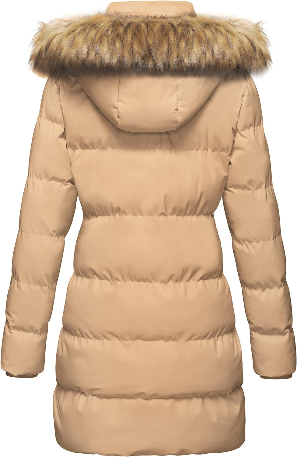 WenVen Women's Winter Thicken Puffer Coat Warm Jacket with Faux Fur Removable Hood