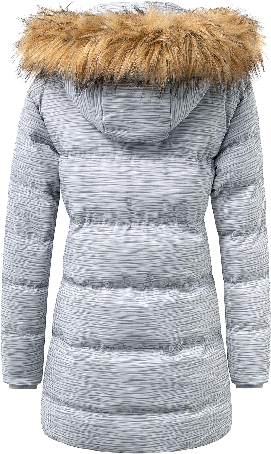 WenVen Women's Winter Thicken Puffer Coat Warm Jacket with Faux Fur Removable Hood