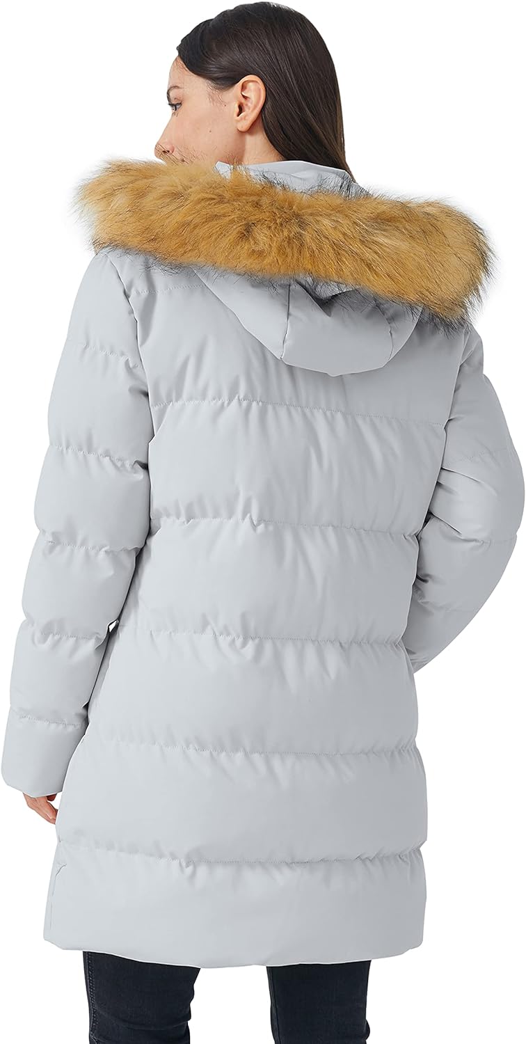 WenVen Women's Winter Thicken Puffer Coat Warm Jacket with Faux Fur Removable Hood