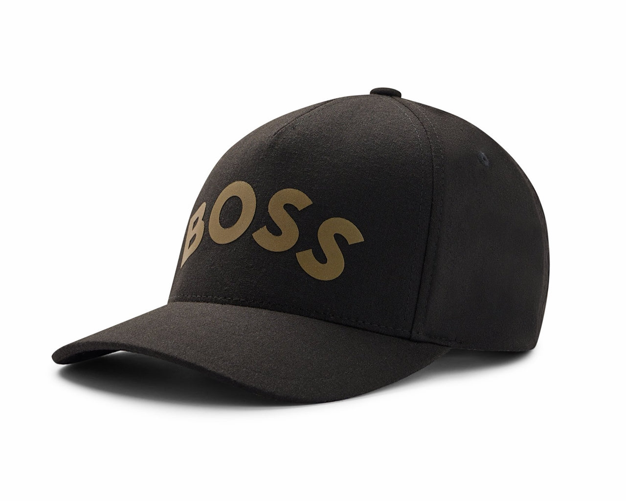 50476265 Gold Bold Curved Logo Cap Black
