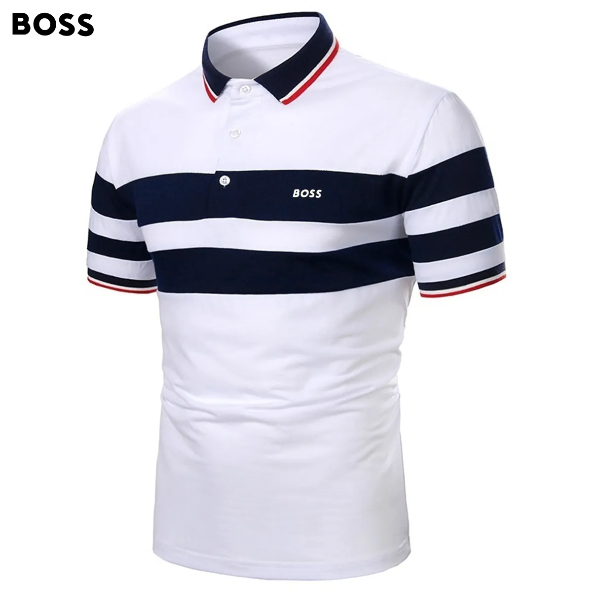 Men's Classic Print Casual Short Sleeve POLO Shirt