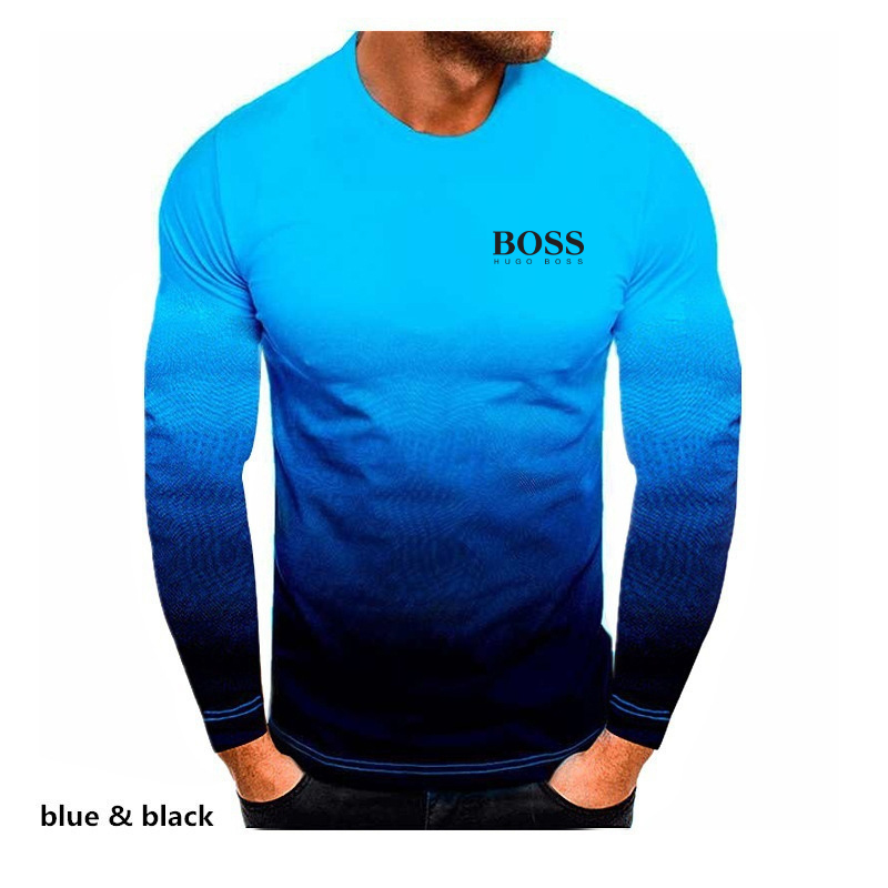 Men's Slim Fit Long Sleeve Round Neck T-Shirt