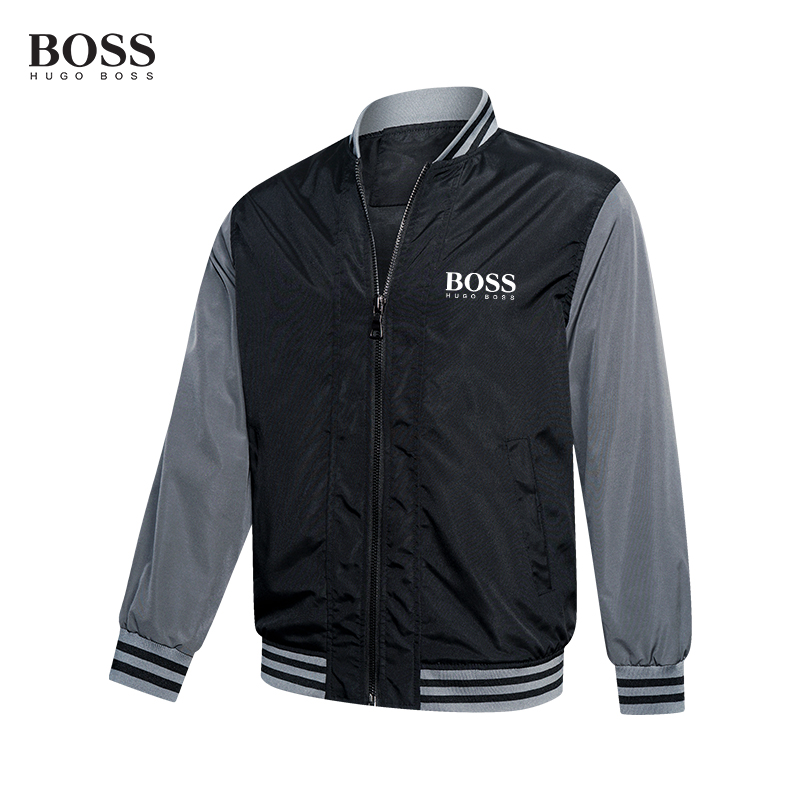 Men's Grey Casual Baseball Jacket