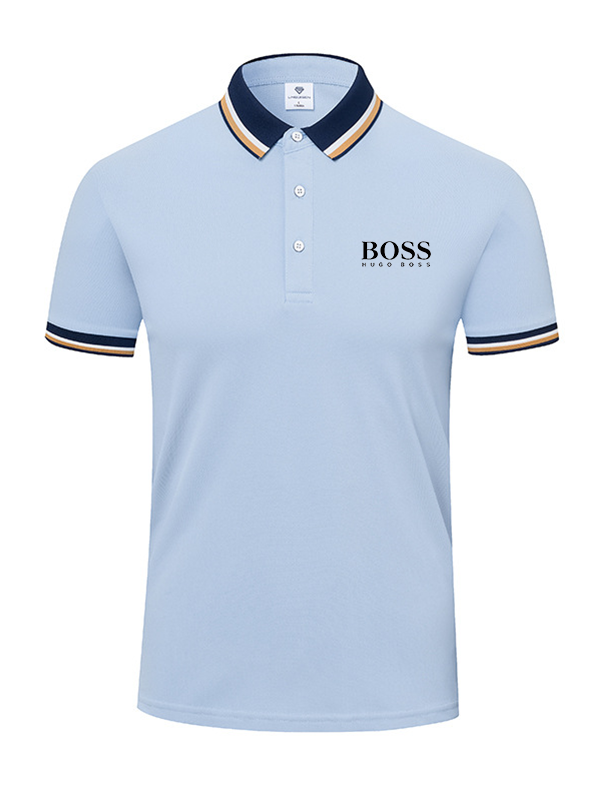 Men's Contrast collar Short Sleeve POLO shirt