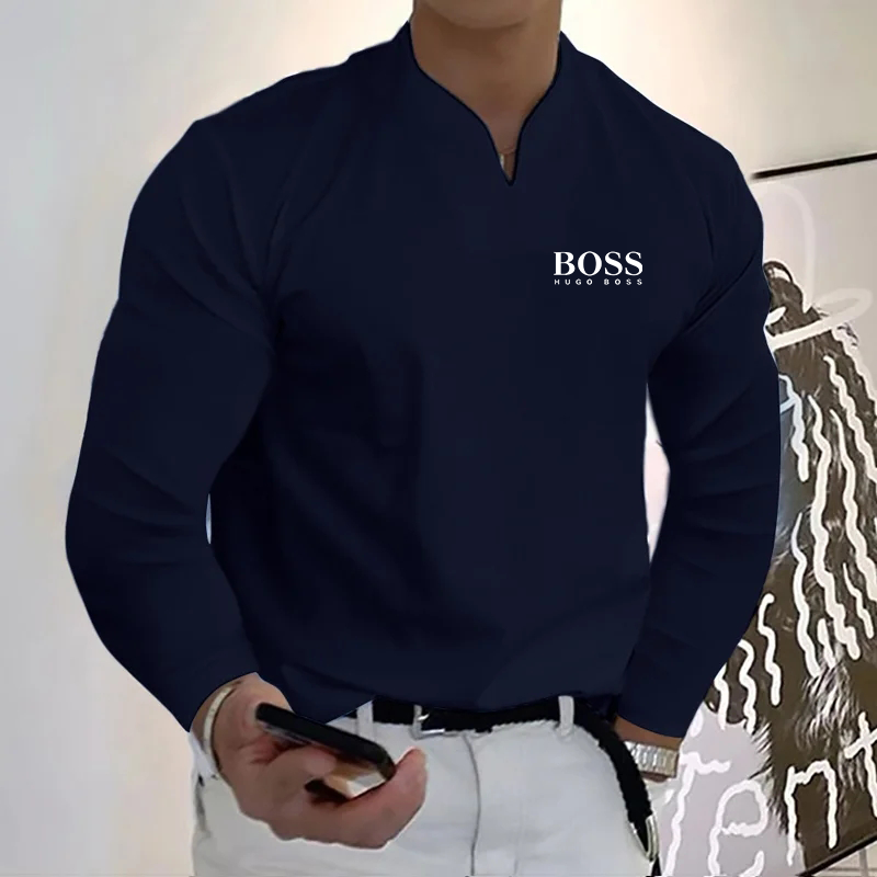 Men's casual long-sleeved handsome top