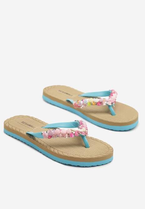 Jasnoniebieskie Japonki z Aplikacjami 3D Salliris