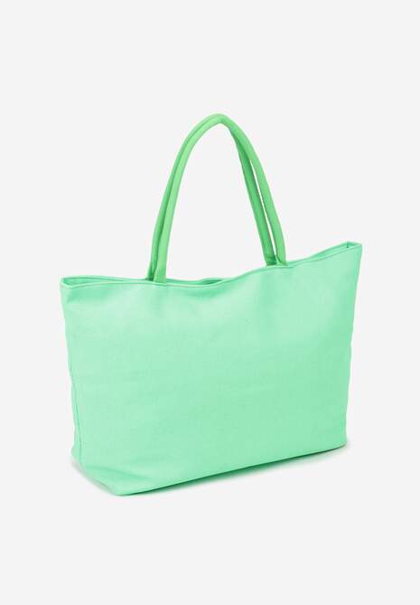 Jasnozielona Torebka Letnia z Napisem z Rączkami Wikazia