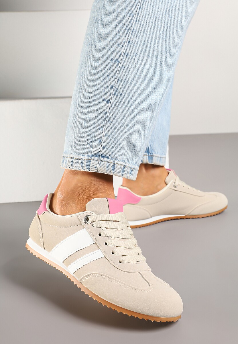 Czarne Sneakersy z Geometrycznymi Paskami Desmira