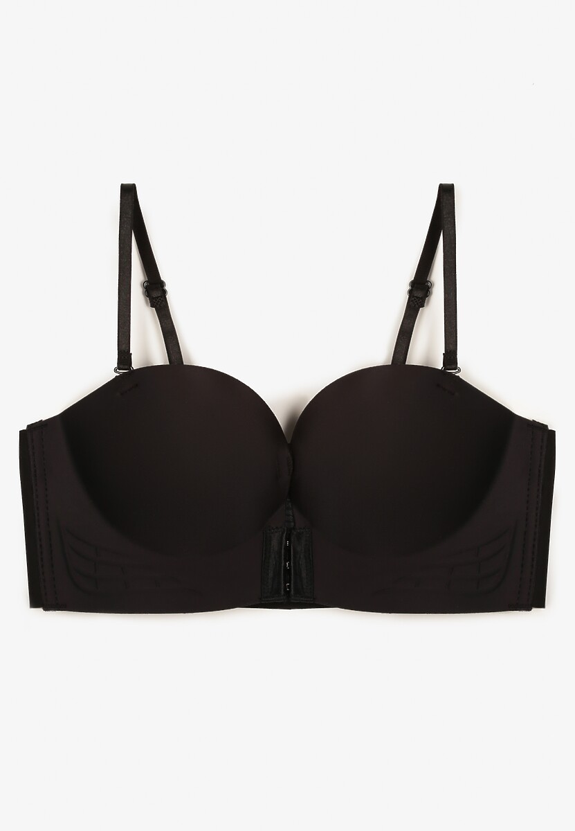 Czarny Biustonosz Push Up z Zapięciem z Przodu Beliri