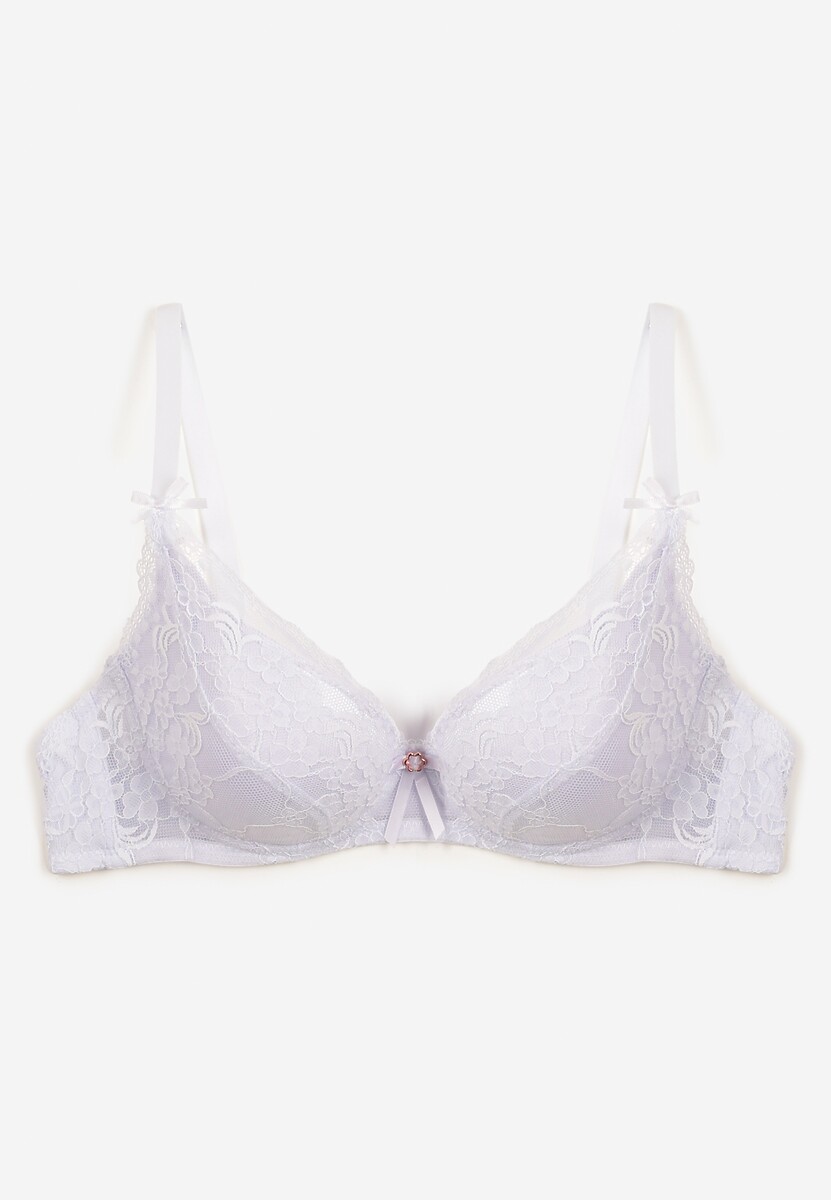 Biały Biustonosz z Usztywnionymi Miseczkami i Regulowanymi Ramiączkami Tinaloria