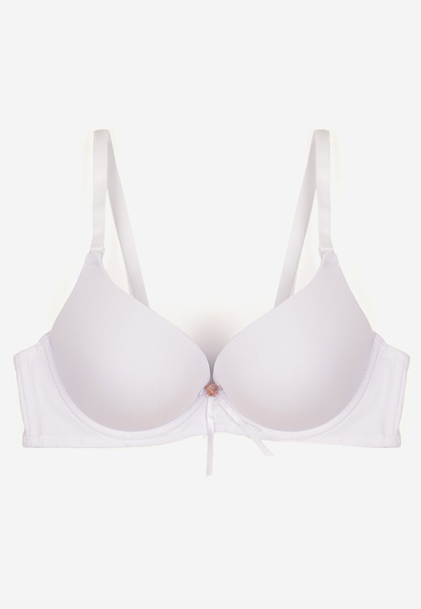 Biały Biustonosz z Gładkim Wykończeniem i Odpinanymi Ramiączkami Salireva