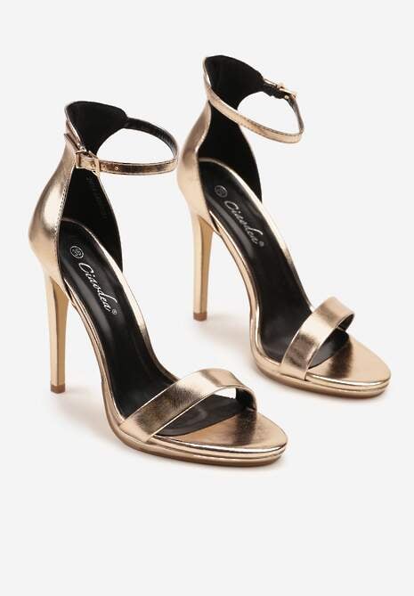 Szampańskie Klasyczne Sandały na Szpilce Natifine
