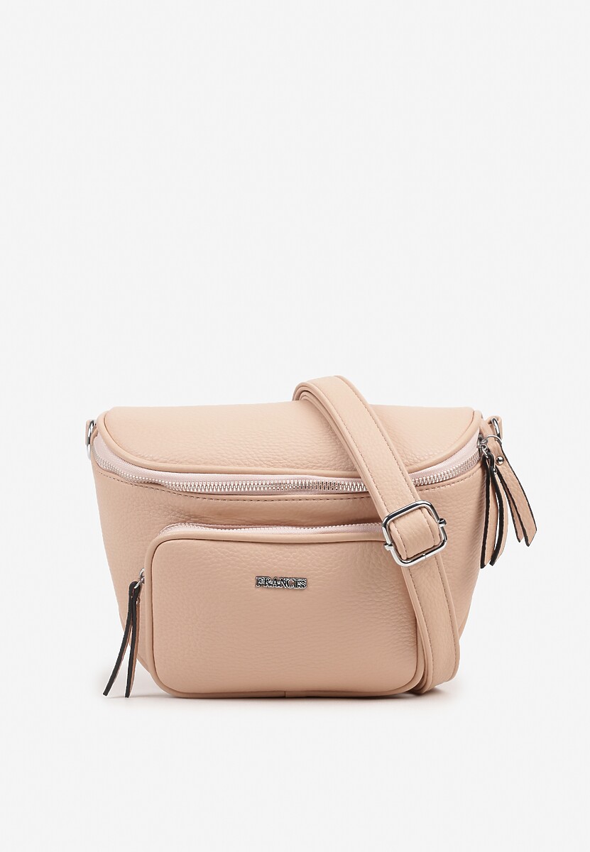 Różowa Torebka w Stylu Listonoszki z Ozdobnymi Suwakami Nilanisse